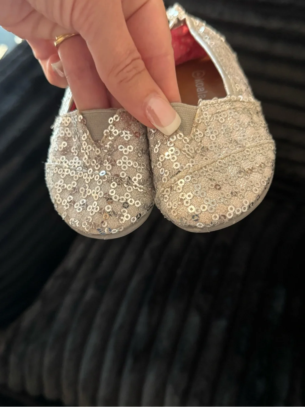 Baby Koala Kids Silver Sequin Slip-On Flats
